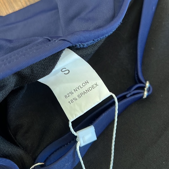 NWT{Hold Pose}Sz S High Neck Midnight Blue Tankini & Bottoms - Picture 8 of 14